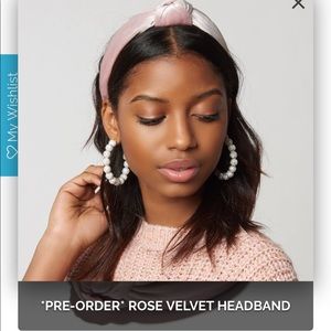 BNIB Lele Sadoughi Valvet Topknot Headband Pink